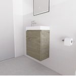 Forest timber Dark oak MDF Wall Hung Mini Vanity 450 Forest timber Dark oak MDF Wall Hung Mini Vanity 450